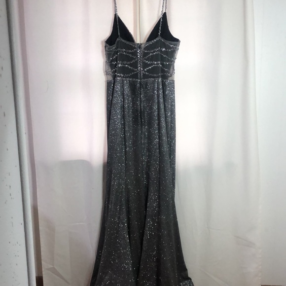 Platinum Label Charcoal Prom Dress Style 3820LG - Picture 2 of 7
